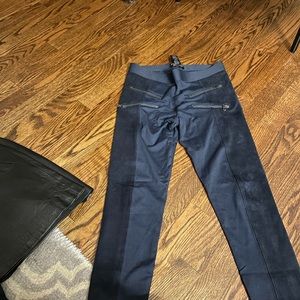 David Lerner suede navy leggings